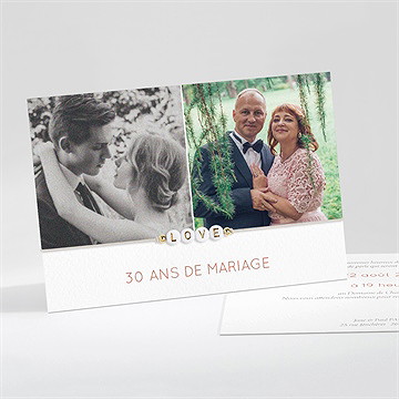 Invitation anniversaire de mariage doux souvenirs
