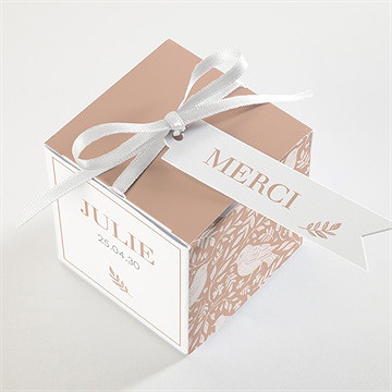 Boîte de dragées baptême mes petits oiseaux - Dessus de la boîte