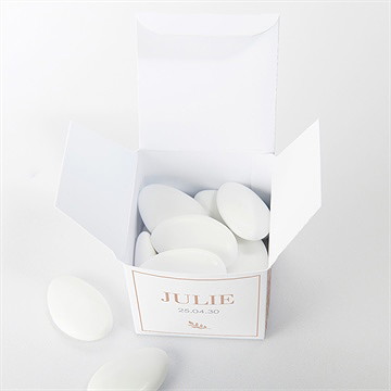 Boîte de dragées baptême mes petits oiseaux - Intérieur de la boîte