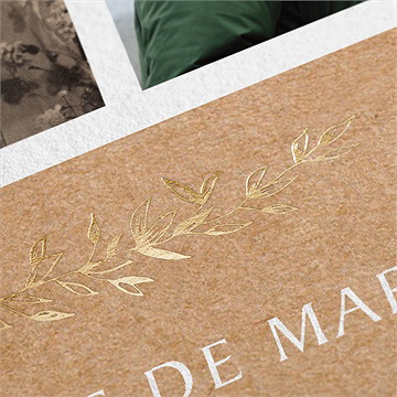 Invitation anniversaire de mariage noces d'émeraude - Marquage à chaud OR