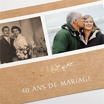 Invitation anniversaire de mariage noces d'émeraude - Détail du faire-part