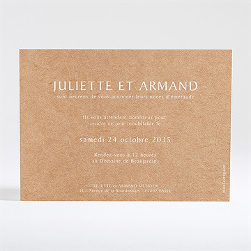 Invitation anniversaire de mariage noces d'émeraude - Dos du faire-part