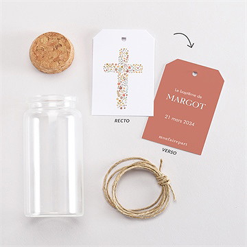 Mignonette baptême florilège étiquette - Vue d'ensemble