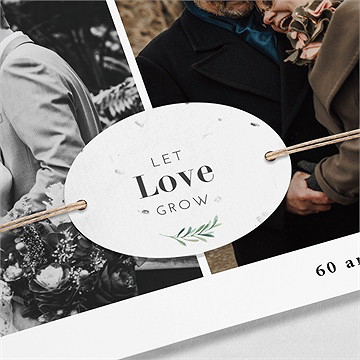 Invitation anniversaire de mariage 60 ans de mariage et plus ! - Détail du faire-part