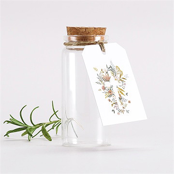 Mignonette baptême tout en joie étiquette - Mise en situation