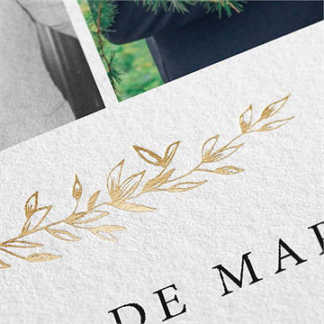 Invitation anniversaire de mariage au fil du temps - Marquage à chaud OR
