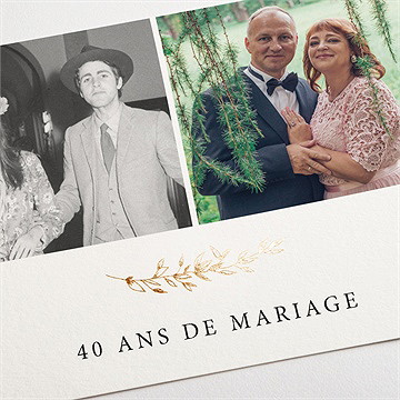 Invitation anniversaire de mariage au fil du temps - Détail du faire-part