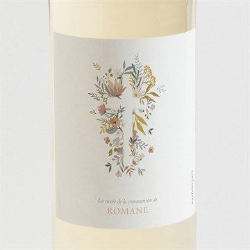 Etiquette de bouteille communion foi fervente