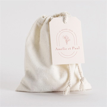 Pochon mariage  tendre capsule étiquette