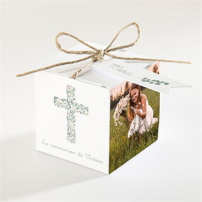 Boîte de dragées communion printanier