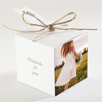 Boîte de dragées communion printanier - Dos de la boîte