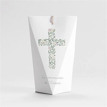 Boîte de dragées communion printanier étui - Dos de la boîte