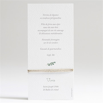 Menu communion printanier - Dos du menu
