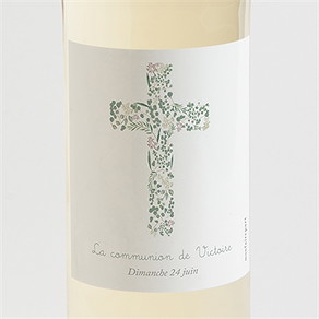 Etiquette de bouteille communion printanier