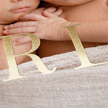 Faire-part naissance eux jumeaux dorure - Zoom Dorure