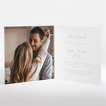 Faire-part mariage tourbillonnant plié - Intérieur du faire-part