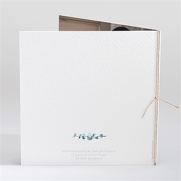 Faire-part mariage tourbillonnant plié - Dos du faire-part