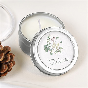 Bougie communion printanier argent