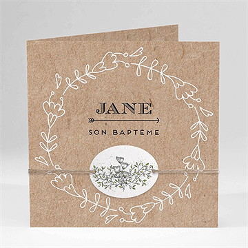 Faire-part de baptême belle histoire sacrée plié