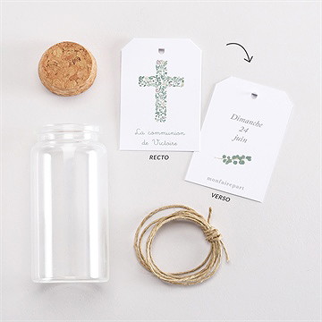 Mignonette communion printanier étiquette - Vue d'ensemble