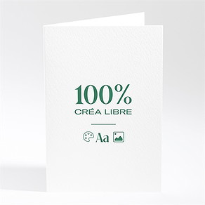 Carte de voeux vierge 100% crea plié portrait