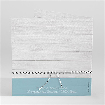 Faire-part de baptême noeud et croix plié - Dos du faire-part