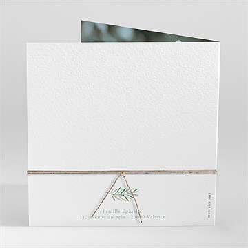 Faire-part communion végétal et dorure ensemencé - Dos du faire-part