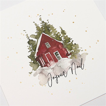 Carte de voeux paysage d'hiver - Détail de la carte