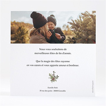 Carte de voeux paysage d'hiver - Dos de la carte