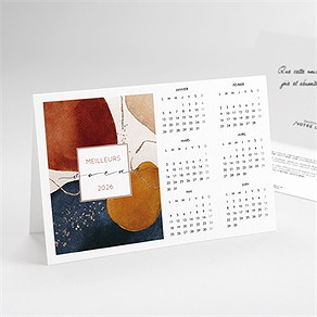 Carte de voeux artistique calendrier