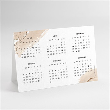 Carte de voeux artistique calendrier - dos de la carte