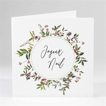 Carte de voeux couronne noël