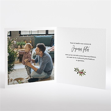 Carte de voeux couronne noël - Intérieur de la carte