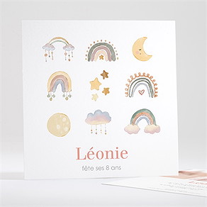 Invitation anniversaire arc en ciel anniversaire