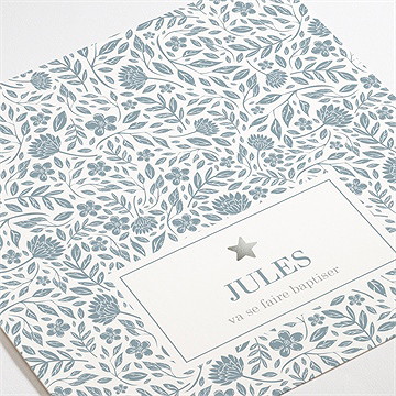 Faire-part de baptême jour divin dorure - Détail du faire-part