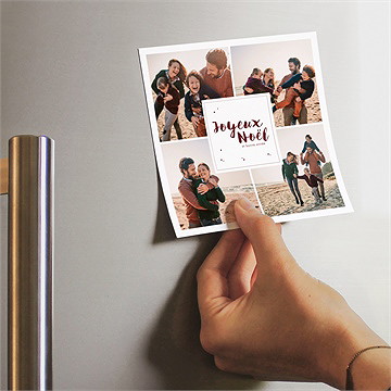 Carte de voeux joyeux noel magnet - Mise en situation