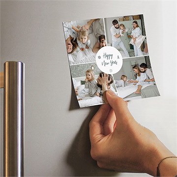 Carte de voeux tout en douceur magnet - Mise en situation