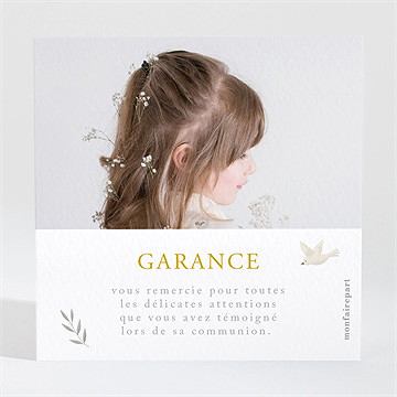 Remerciement communion en vérité - Dos de la carte