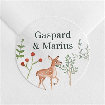 Sticker naissance jumeaux & animaux