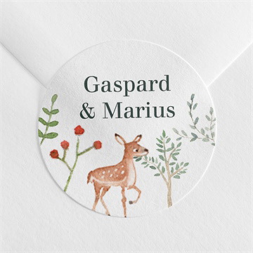 Sticker naissance jumeaux & animaux