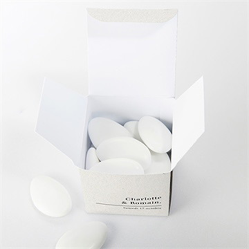 Boîte de dragées mariage absolument - Intérieur de la boîte