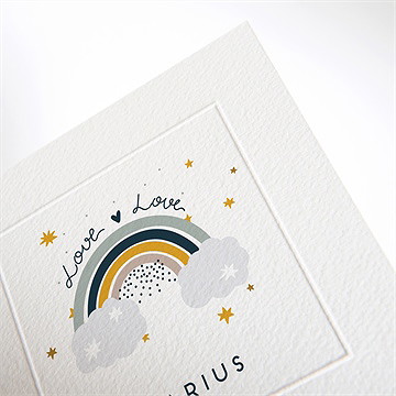 Faire-part naissance arc-en-ciel - Détail du faire-part