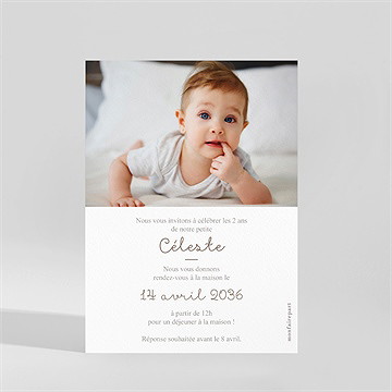 Invitation anniversaire lapins - Dos de l'invitation