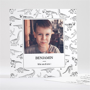 Invitation anniversaire dinosaure à colorier