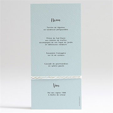 Menu mariage so vinyle - Dos du menu