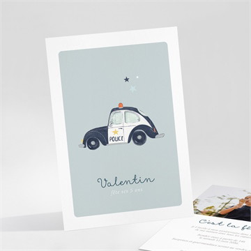 Invitation anniversaire voiture de police