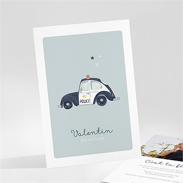 Invitation anniversaire voiture de police
