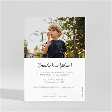 Invitation anniversaire voiture de police - Dos de l'invitation