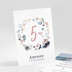 Invitation anniversaire sirène