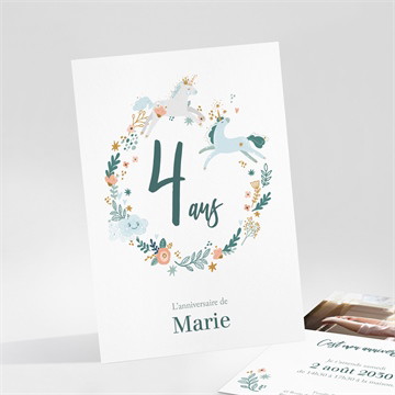 Invitation anniversaire la ronde des licornes